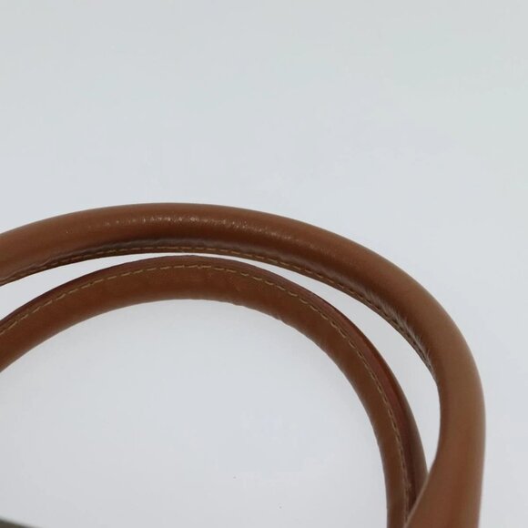 FENDI Pecan Canvas Hand Bag Brown Gold Auth 119578 - Picture 9 of 16